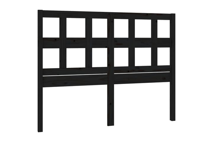Sängynpääty musta 205,5x4x100 cm täysi mänty - Musta - Sängynpääty