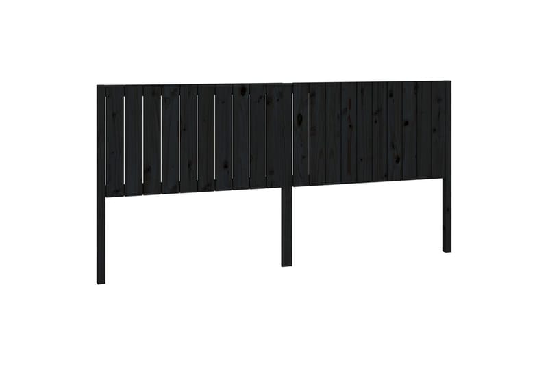 Sängynpääty musta 205,5x4x100 cm täysi mänty - Musta - Huonekalut - Sänky - Sängyn lisävarusteet & sängynpäädyt - Sängynpääty