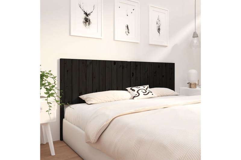 Sängynpääty musta 205,5x4x100 cm täysi mänty - Musta - Huonekalut - Sänky - Sängyn lisävarusteet & sängynpäädyt - Sängynpääty