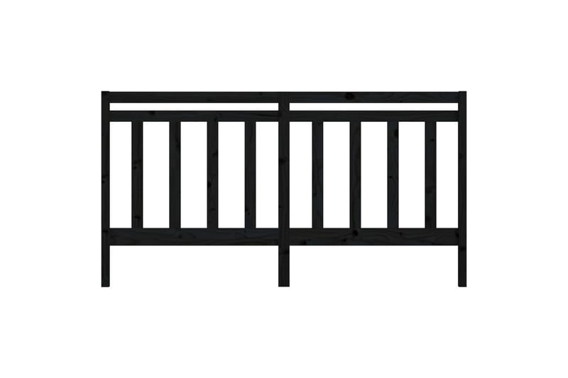 Sängynpääty musta 206x4x100 cm täysi mänty - Musta - Huonekalut - Sänky - Sängyn lisävarusteet & sängynpäädyt - Sängynpääty