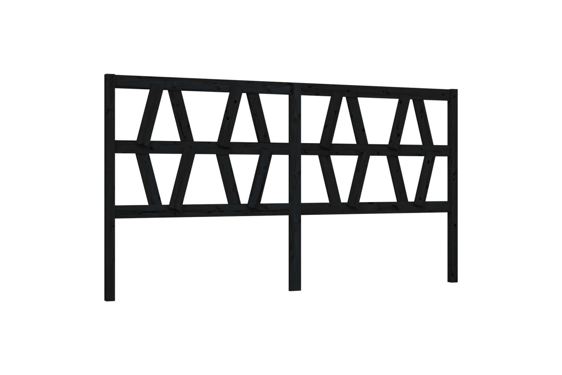 Sängynpääty musta 206x4x100 cm täysi mänty - Musta - Huonekalut - Sänky - Sängyn lisävarusteet & sängynpäädyt - Sängynpääty
