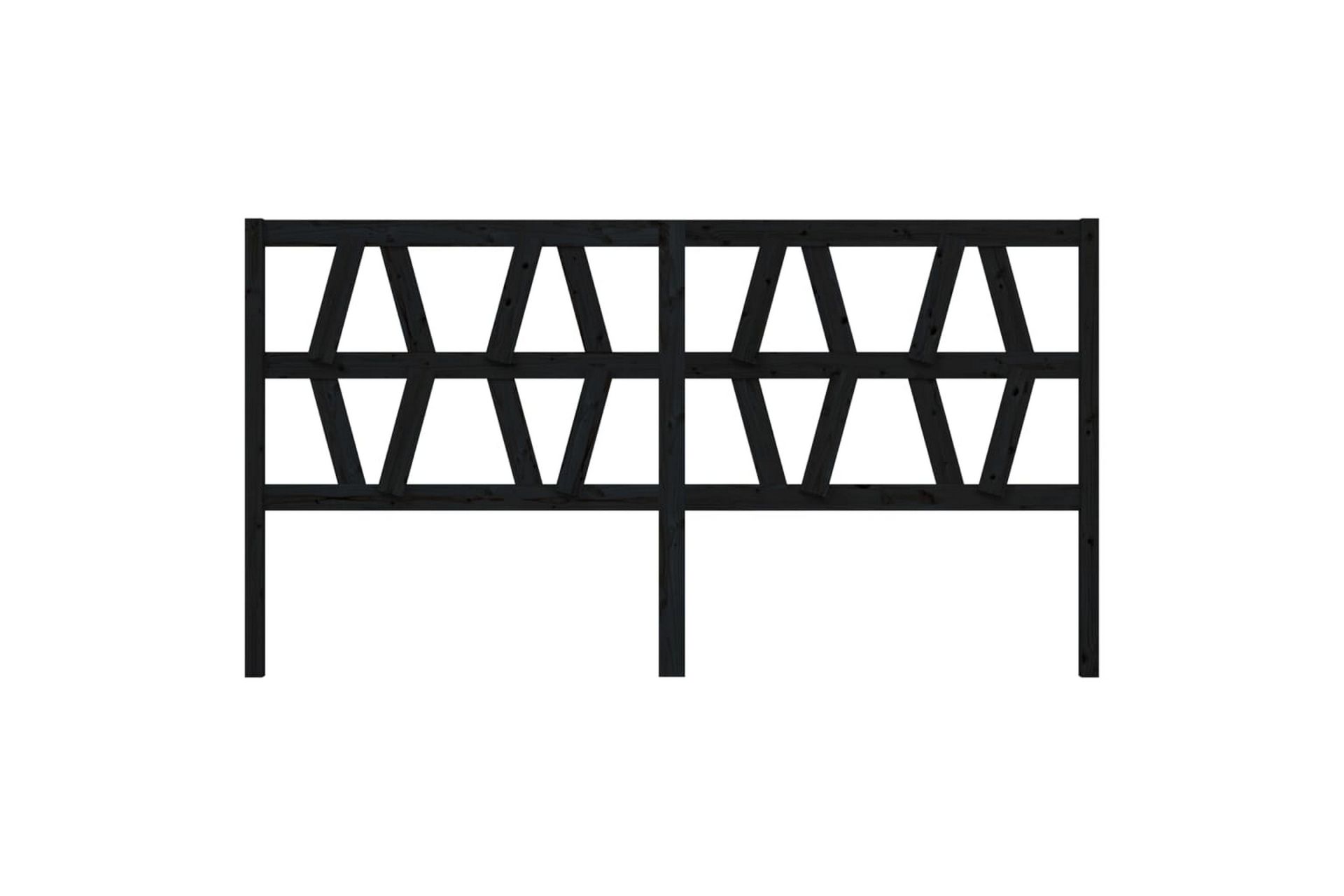 Sängynpääty musta 206x4x100 cm täysi mänty - Musta - Huonekalut - Sänky - Sängyn lisävarusteet & sängynpäädyt - Sängynpääty