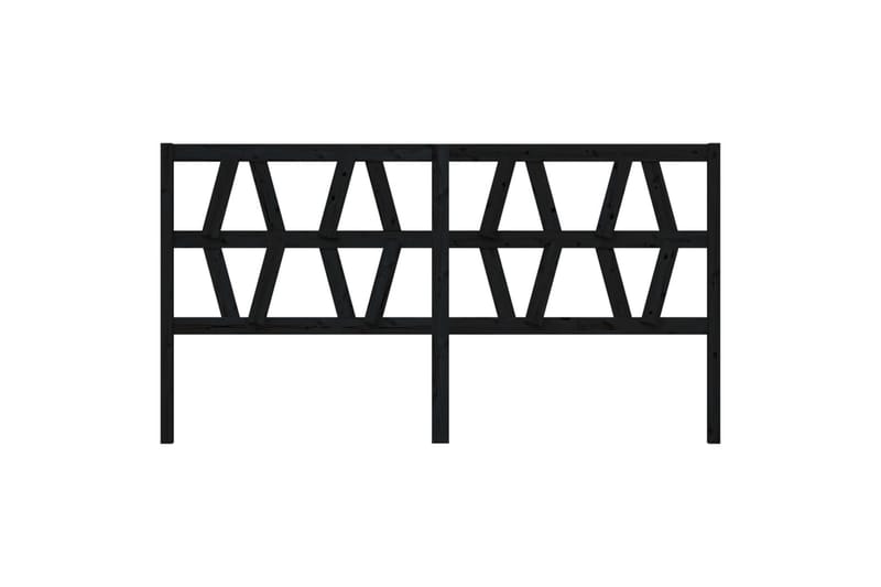 Sängynpääty musta 206x4x100 cm täysi mänty - Musta - Huonekalut - Sänky - Sängyn lisävarusteet & sängynpäädyt - Sängynpääty