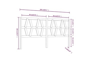 Sängynpääty musta 206x4x100 cm täysi mänty - Musta - Huonekalut - Sänky - Sängyn lisävarusteet & sängynpäädyt - Sängynpääty