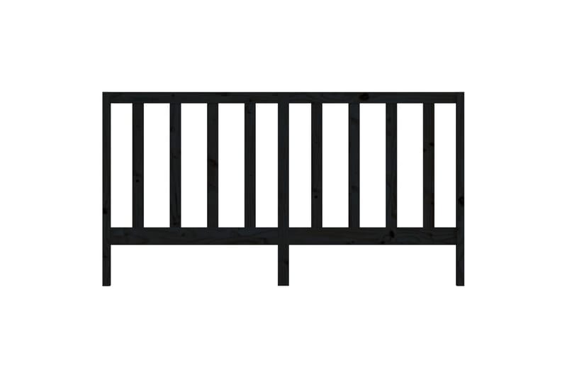 Sängynpääty musta 206x4x100 cm täysi mänty - Musta - Huonekalut - Sänky - Sängyn lisävarusteet & sängynpäädyt - Sängynpääty