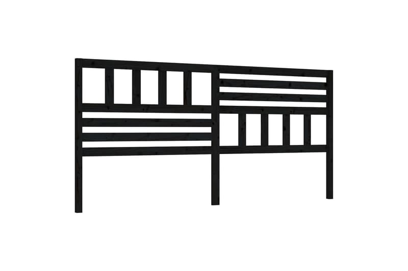Sängynpääty musta 206x4x100 cm täysi mänty - Musta - Huonekalut - Sänky - Sängyn lisävarusteet & sängynpäädyt - Sängynpääty