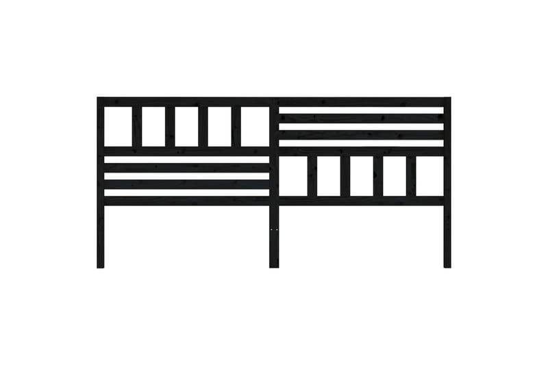 Sängynpääty musta 206x4x100 cm täysi mänty - Musta - Huonekalut - Sänky - Sängyn lisävarusteet & sängynpäädyt - Sängynpääty