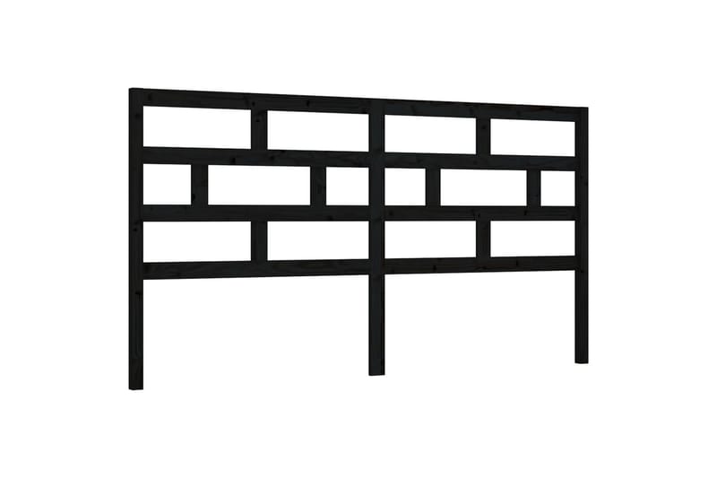 Sängynpääty musta 206x4x100 cm täysi mänty - Musta - Huonekalut - Sänky - Sängyn lisävarusteet & sängynpäädyt - Sängynpääty