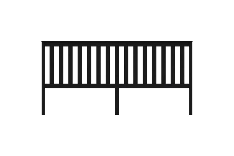 Sängynpääty musta 206x6x101 cm täysi mänty - Musta - Huonekalut - Sänky - Sängyn lisävarusteet & sängynpäädyt - Sängynpääty
