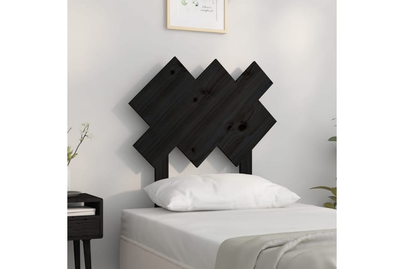 Sängynpääty musta 72,5x3x81 cm täysi mänty - Musta - Huonekalut - Sänky - Sängyn lisävarusteet & sängynpäädyt - Sängynpääty
