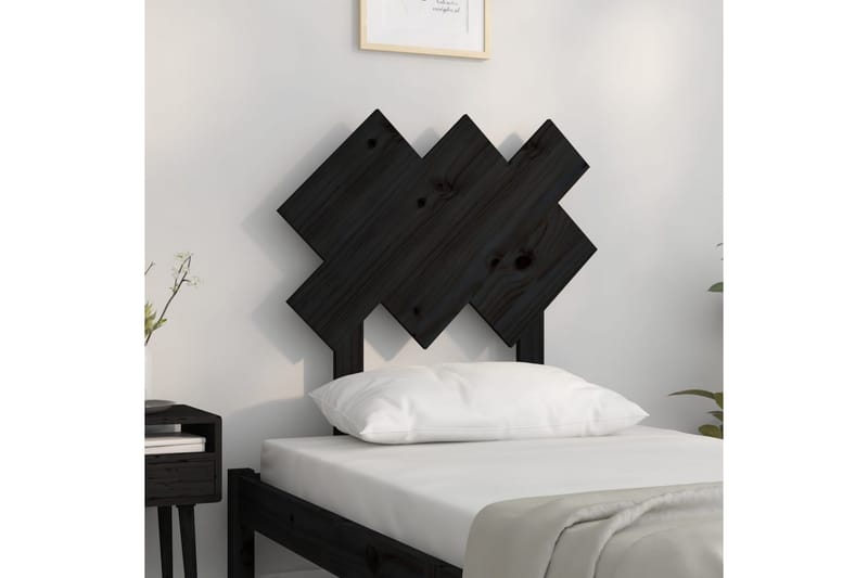 Sängynpääty musta 72,5x3x81 cm täysi mänty - Musta - Huonekalut - Sänky - Sängyn lisävarusteet & sängynpäädyt - Sängynpääty