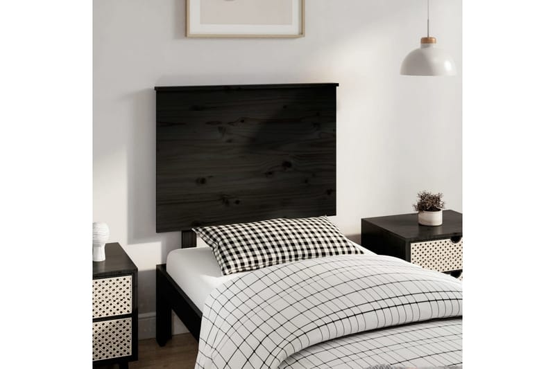 Sängynpääty musta 79x6x82,5 cm täysi mänty - Musta - Huonekalut - Sänky - Sängyn lisävarusteet & sängynpäädyt - Sängynpääty