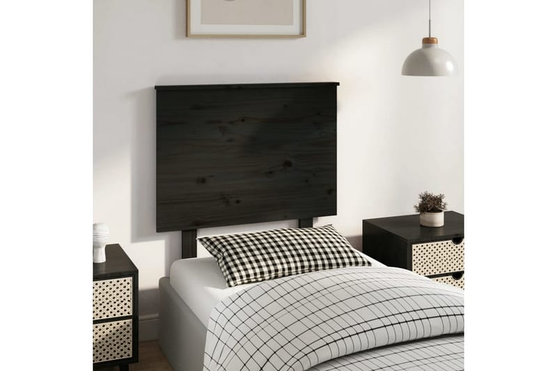 Sängynpääty musta 79x6x82,5 cm täysi mänty - Musta - Huonekalut - Sänky - Sängyn lisävarusteet & sängynpäädyt - Sängynpääty