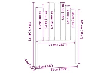 Sängynpääty musta 81x4x110 cm täysi mänty - Musta - Huonekalut - Sänky - Sängyn lisävarusteet & sängynpäädyt - Sängynpääty