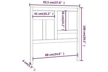 Sängynpääty musta 95,5x4x100 cm täysi mänty - Musta - Huonekalut - Sänky - Sängyn lisävarusteet & sängynpäädyt - Sängynpääty