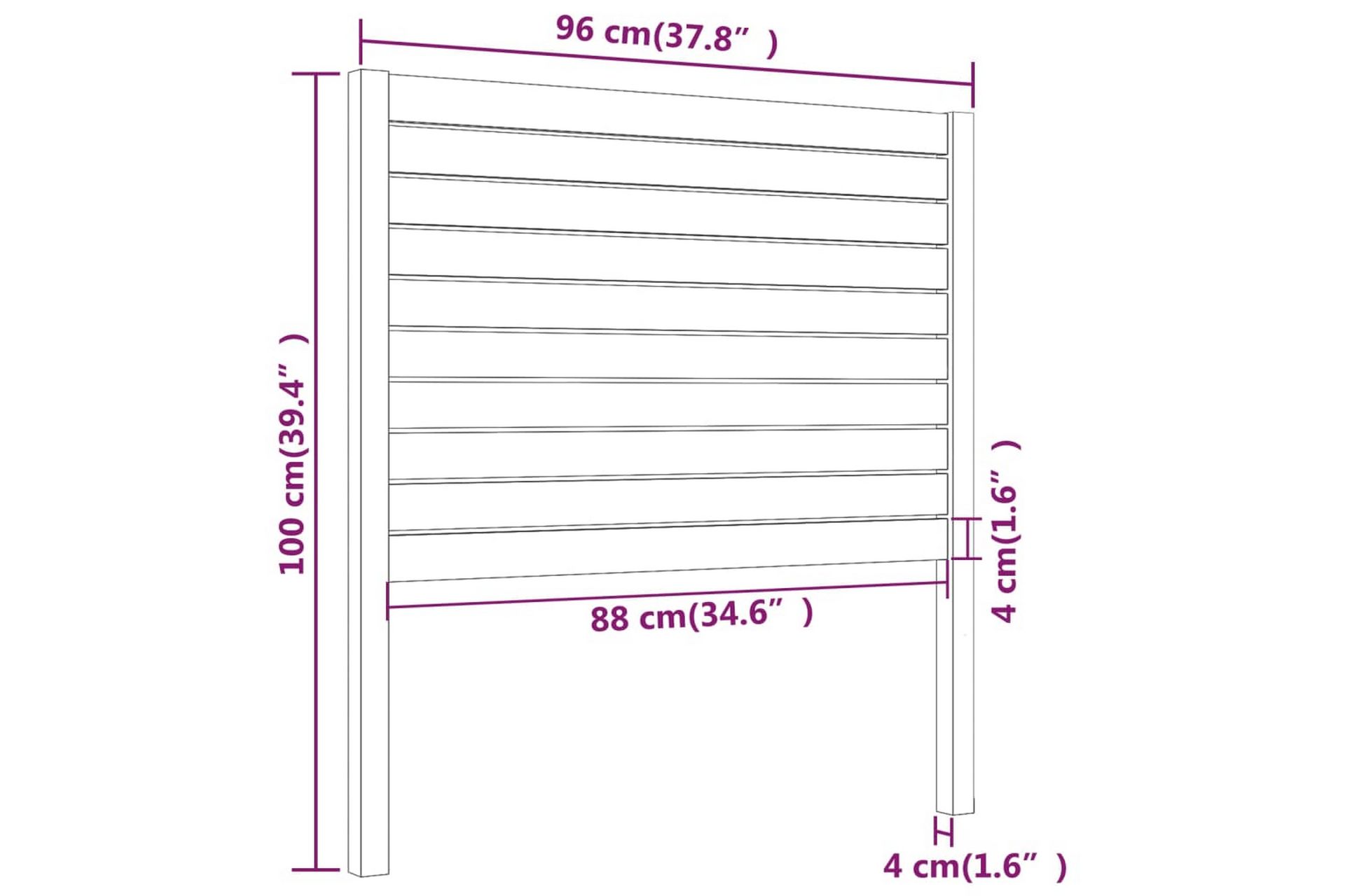 Sängynpääty musta 96x4x100 cm täysi mänty - Musta - Huonekalut - Sänky - Sängyn lisävarusteet & sängynpäädyt - Sängynpääty