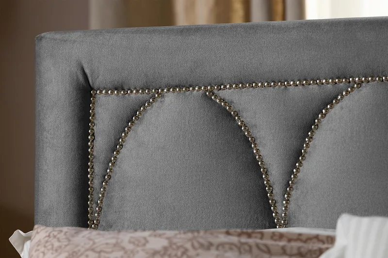 Sängynpääty Noyelles 120 cm - Tummanharmaa/Sametti - Huonekalut - Sänky - Sängyn lisävarusteet & sängynpäädyt - Sängynpääty