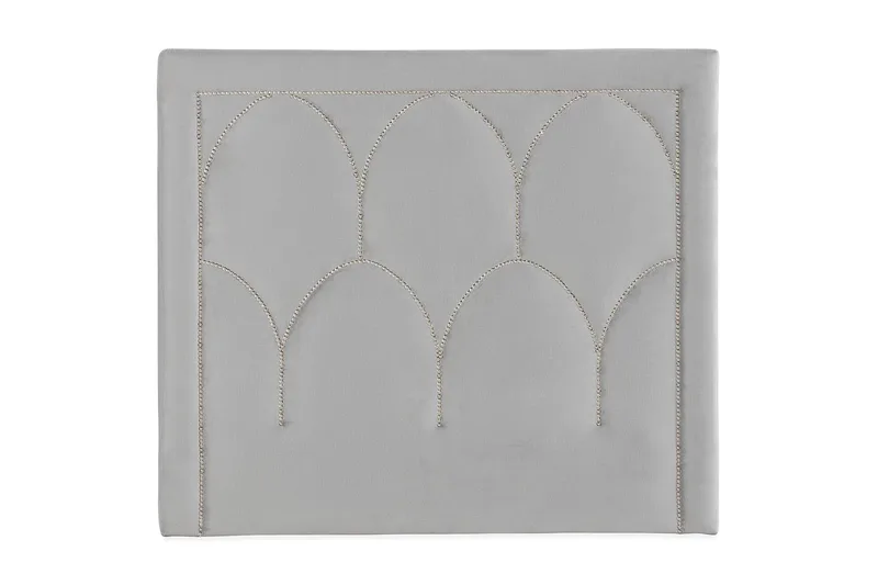 Sängynpääty Noyelles 120 cm, Vaaleanharmaa/Sametti