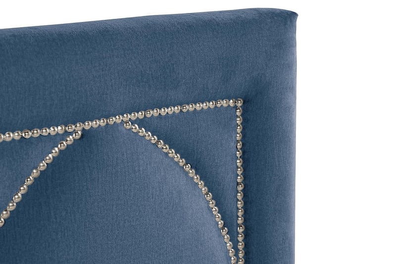 Sängynpääty Noyelles 140 cm - Tummansininen / Sametti - Huonekalut - Sänky - Sängyn lisävarusteet & sängynpäädyt - Sängynpääty