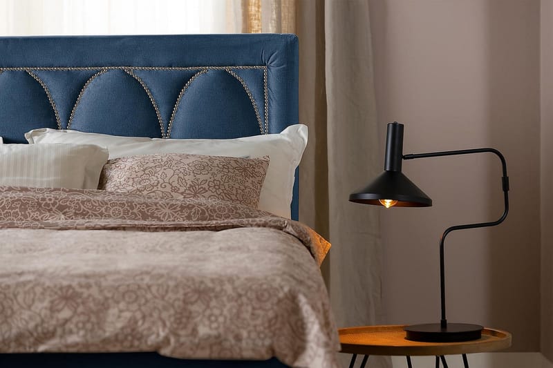 Sängynpääty Noyelles 140 cm - Tummansininen / Sametti - Huonekalut - Sänky - Sängyn lisävarusteet & sängynpäädyt - Sängynpääty