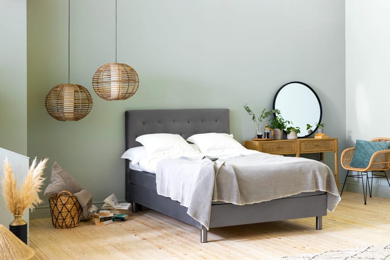 Sängynpääty Rebeca 120 cm Nappi - Harmaa - Huonekalut - Sänky - Sängyn lisävarusteet & sängynpäädyt - Sängynpääty