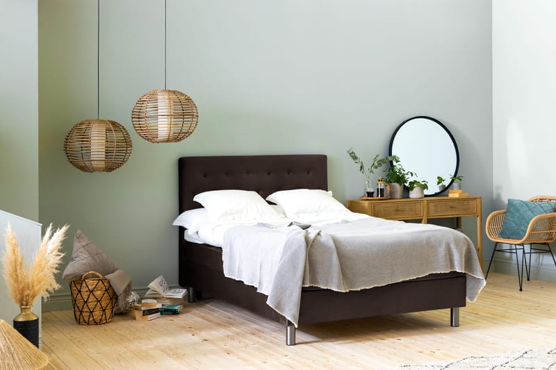 Sängynpääty Rebeca 120 cm Nappi - Ruskea - Huonekalut - Sänky - Sängyn lisävarusteet & sängynpäädyt - Sängynpääty