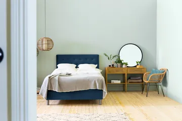 Sängynpääty Rebeca 120 cm Nappi - Sininen - Huonekalut - Sänky - Sängyn lisävarusteet & sängynpäädyt - Sängynpääty