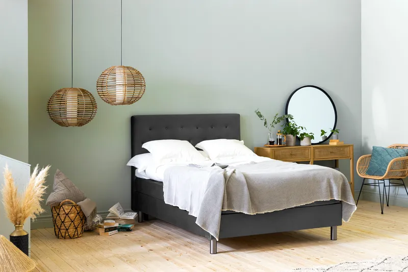 Sängynpääty Rebeca 120 cm Nappi - Tummanharmaa - Huonekalut - Sänky - Sängyn lisävarusteet & sängynpäädyt - Sängynpääty