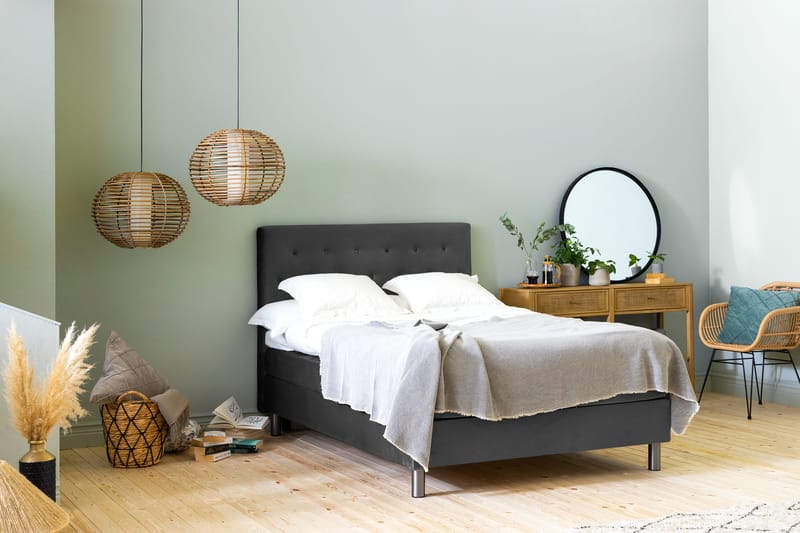 Sängynpääty Rebeca 120 cm Nappi - Tummanharmaa - Huonekalut - Sänky - Sängyn lisävarusteet & sängynpäädyt - Sängynpääty