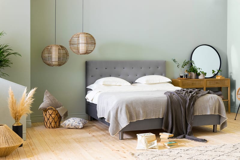 Sängynpääty Rebeca 160 cm Nappi - Harmaa - Huonekalut - Sänky - Sängyn lisävarusteet & sängynpäädyt - Sängynpääty