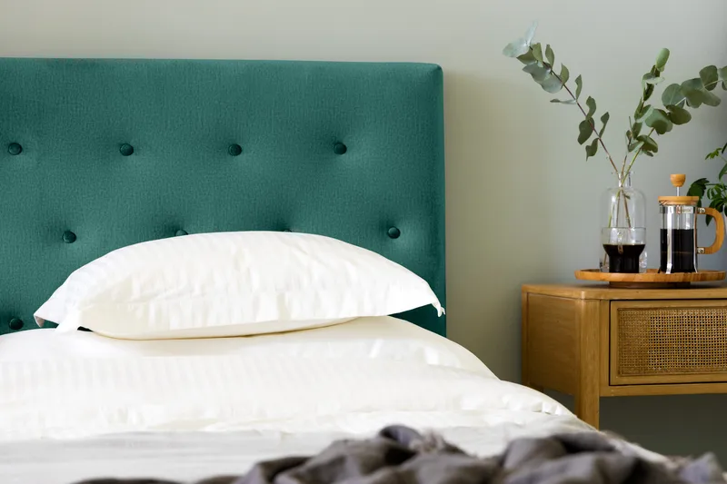 Sängynpääty Rebeca 180 cm Nappi - Vihreä - Huonekalut - Sänky - Sängyn lisävarusteet & sängynpäädyt - Sängynpääty