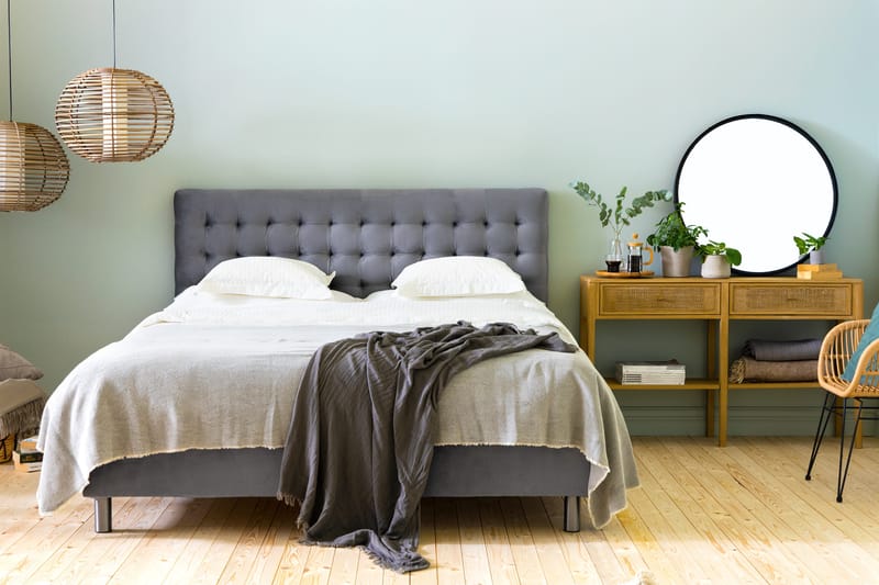 Sängynpääty Rebeca 180 cm Neliö - Harmaa - Huonekalut - Sänky - Sängyn lisävarusteet & sängynpäädyt - Sängynpääty