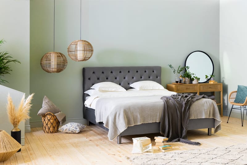 Sängynpääty Rebeca 180 cm Topattu - Harmaa - Huonekalut - Sänky - Sängyn lisävarusteet & sängynpäädyt - Sängynpääty