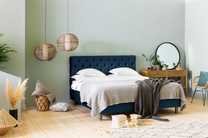 Sängynpääty Rebeca 180 cm Topattu - Sininen - Huonekalut - Sänky - Sängyn lisävarusteet & sängynpäädyt - Sängynpääty