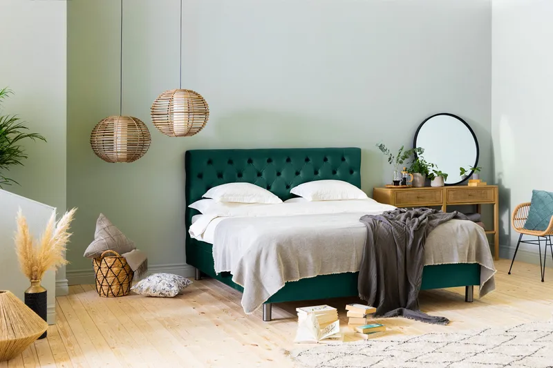 Sängynpääty Rebeca 180 cm Topattu - Vihreä - Huonekalut - Sänky - Sängyn lisävarusteet & sängynpäädyt - Sängynpääty