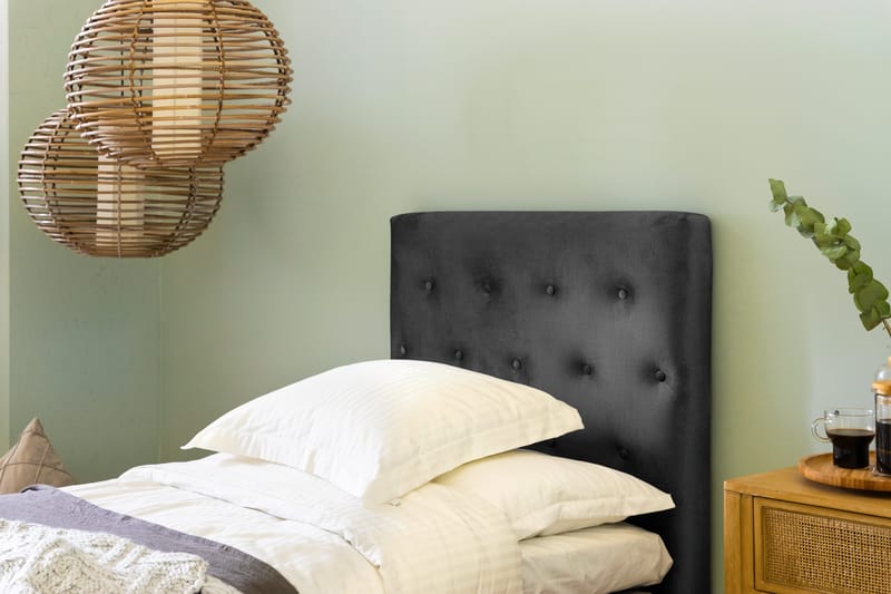 Sängynpääty Rebeca 90 cm Nappi - Tummanharmaa - Huonekalut - Sänky - Sängyn lisävarusteet & sängynpäädyt - Sängynpääty