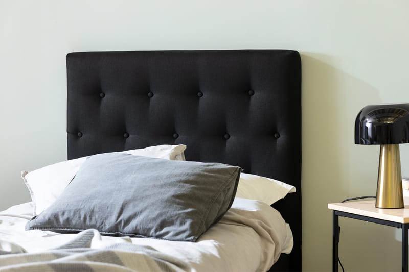 Sängynpääty Rebeca Napit 90 cm - Musta - Huonekalut - Sänky - Sängyn lisävarusteet & sängynpäädyt - Sängynpääty