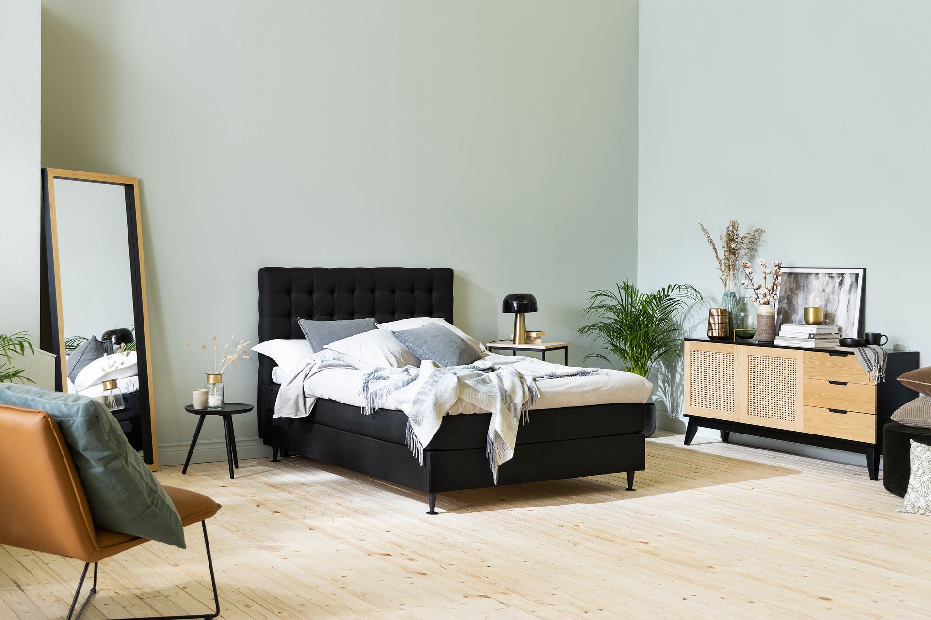 Sängynpääty Rebeca Ruudullinen 120 cm - Musta - Huonekalut - Sänky - Sängyn lisävarusteet & sängynpäädyt - Sängynpääty