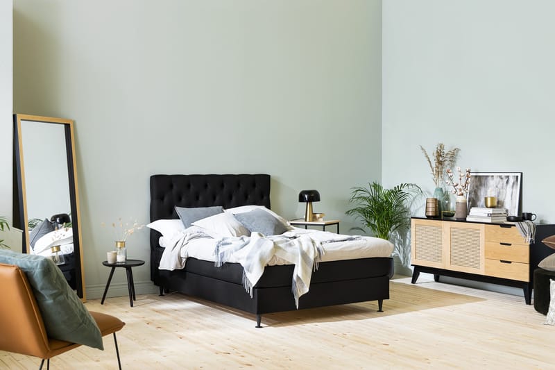 Sängynpääty Rebeca Topattu 120 cm - Musta - Huonekalut - Sänky - Sängyn lisävarusteet & sängynpäädyt - Sängynpääty