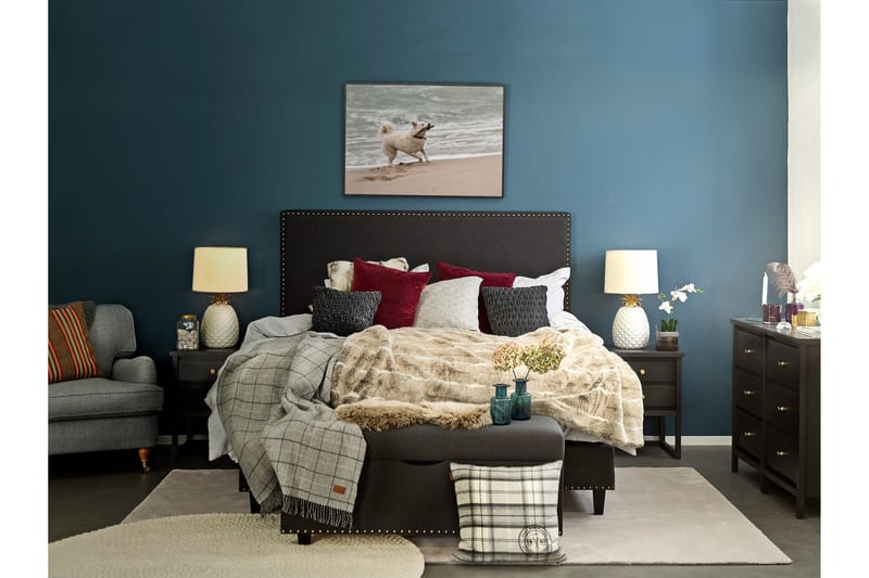 Sängynpääty Roosalie 185 cm Matala - Musta - Huonekalut - Sänky - Sängyn lisävarusteet & sängynpäädyt - Sängynpääty