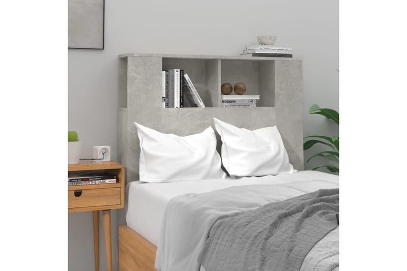 Sängynpääty säilytystilalla betoninharmaa 100x18,5x104,5 cm - Harmaa - Huonekalut - Sänky - Sängyn lisävarusteet & sängynpäädyt - Sängynpääty