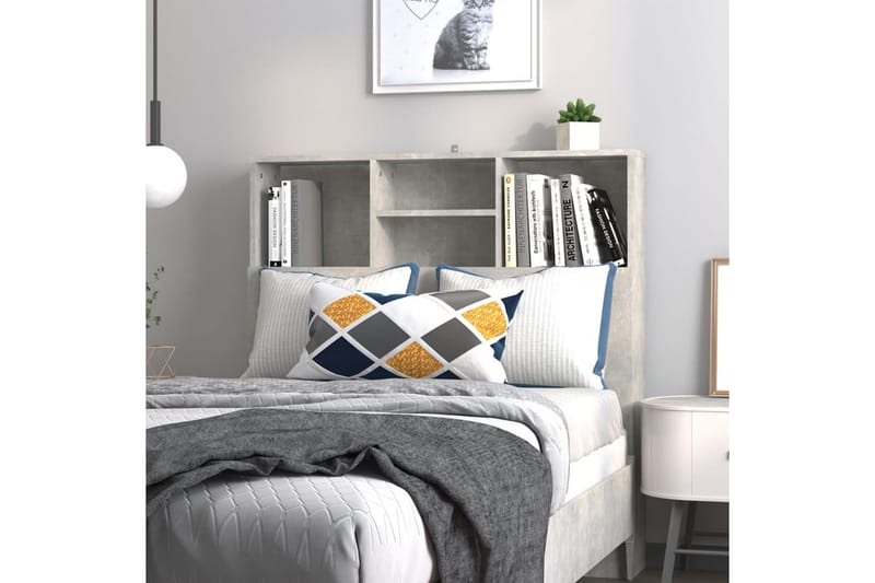 Sängynpääty säilytystilalla betoninharmaa 100x19x103,5 cm - Harmaa - Huonekalut - Sänky - Sängyn lisävarusteet & sängynpäädyt - Sängynpääty