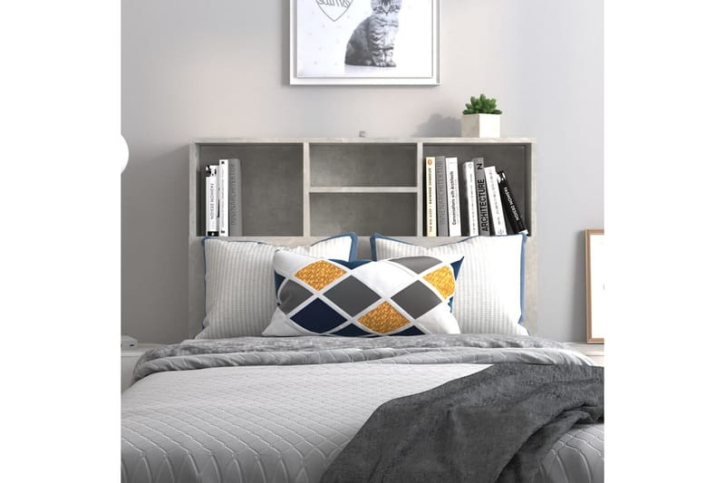 Sängynpääty säilytystilalla betoninharmaa 100x19x103,5 cm - Harmaa - Huonekalut - Sänky - Sängyn lisävarusteet & sängynpäädyt - Sängynpääty