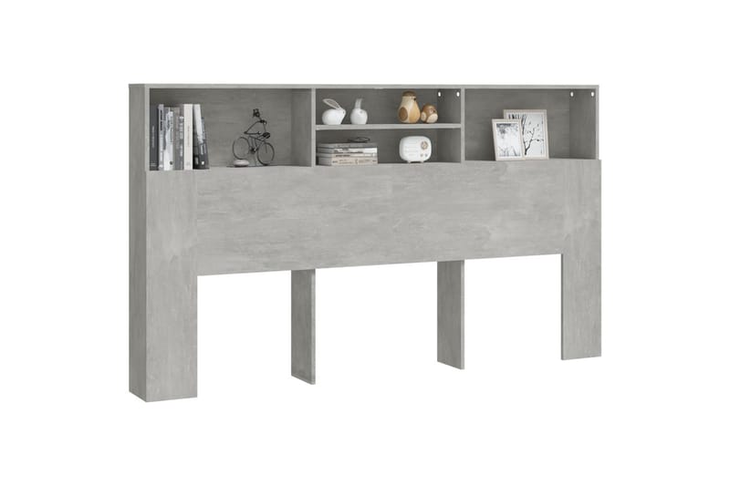 Sängynpääty säilytystilalla betoninharmaa 180x19x103,5 cm - Harmaa - Huonekalut - Sänky - Sängyn lisävarusteet & sängynpäädyt - Sängynpääty