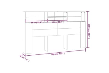 Sängynpääty säilytystilalla betoninharmaa 180x19x103,5 cm - Harmaa - Huonekalut - Sänky - Sängyn lisävarusteet & sängynpäädyt - Sängynpääty