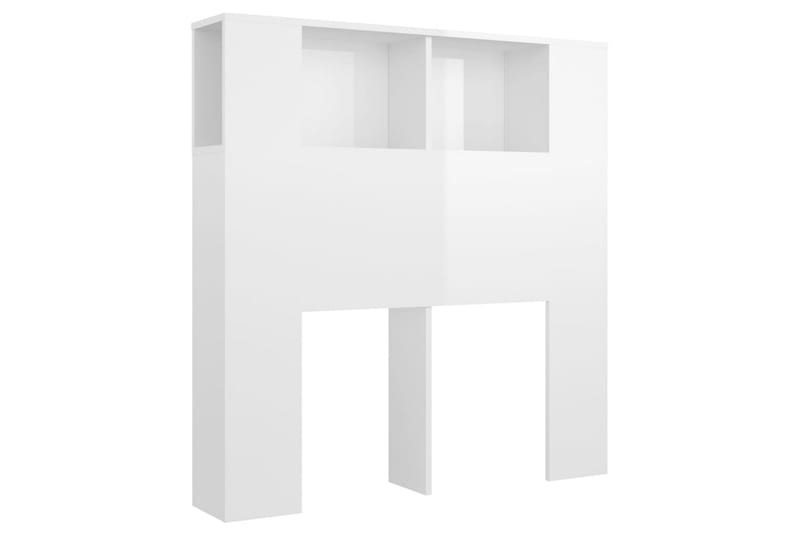 Sängynpääty säilytystilalla korkeakiilto valk 100x18,5x104,5 - Valkoinen - Huonekalut - Sänky - Sängyn lisävarusteet & sängynpäädyt - Sängynpääty