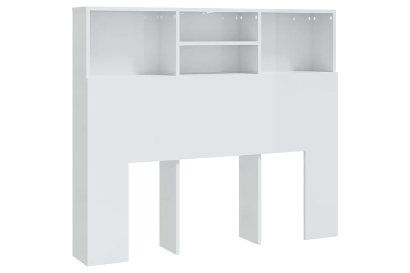 Sängynpääty säilytystilalla korkeakiilto valk. 120x19x103,5 - Valkoinen - Huonekalut - Sänky - Sängyn lisävarusteet & sängynpäädyt - Sängynpääty
