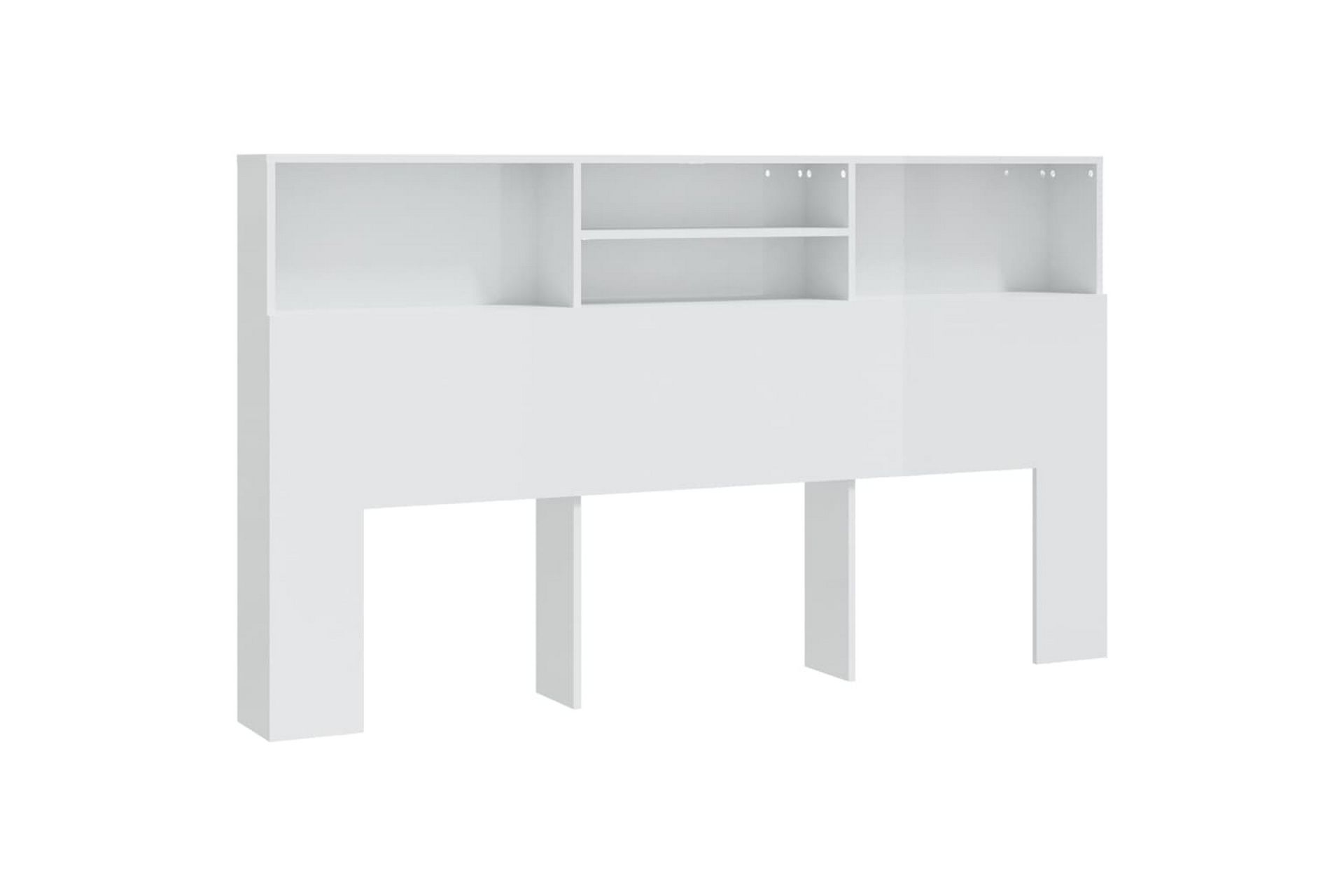 Sängynpääty säilytystilalla korkeakiilto valk. 180x19x103,5 - Valkoinen - Huonekalut - Sänky - Sängyn lisävarusteet & sängynpäädyt - Sängynpääty