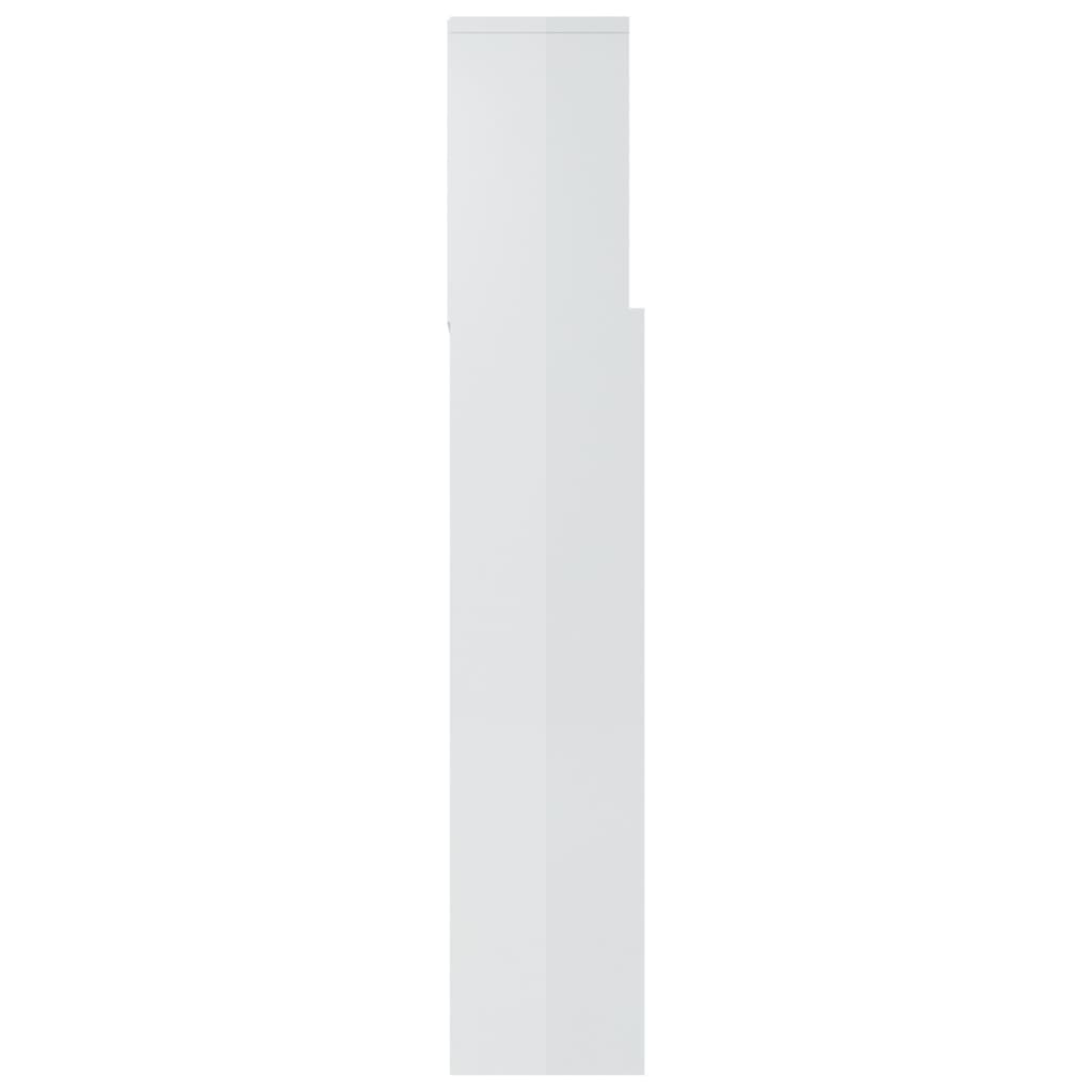 Sängynpääty säilytystilalla korkeakiilto valk. 180x19x103,5 - Valkoinen - Huonekalut - Sänky - Sängyn lisävarusteet & sängynpäädyt - Sängynpääty