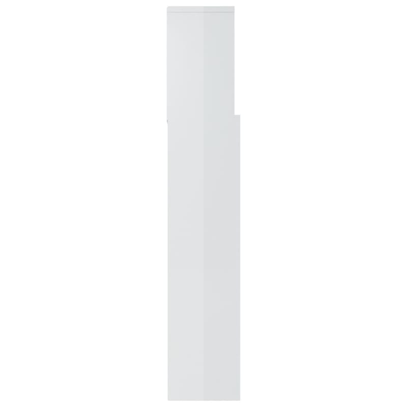 Sängynpääty säilytystilalla korkeakiilto valk. 180x19x103,5 - Valkoinen - Huonekalut - Sänky - Sängyn lisävarusteet & sängynpäädyt - Sängynpääty